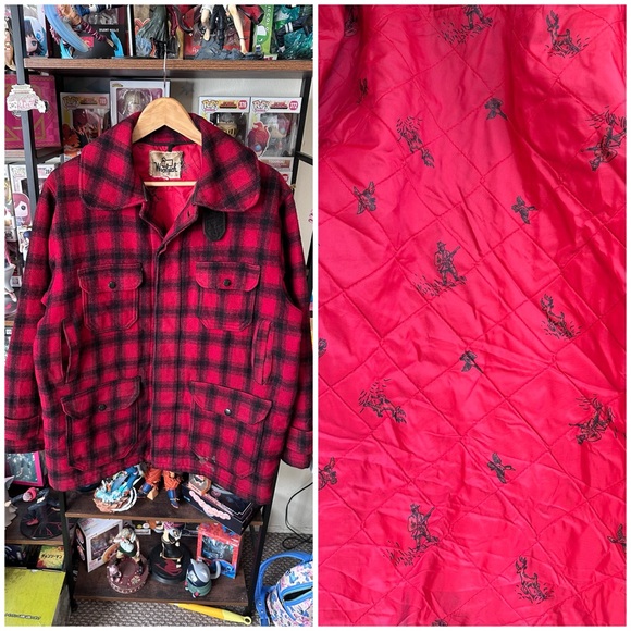 Vintage Woolrich Mackinaw Plaid Wool Hunting Jacket Men’s 46 XL Trashed